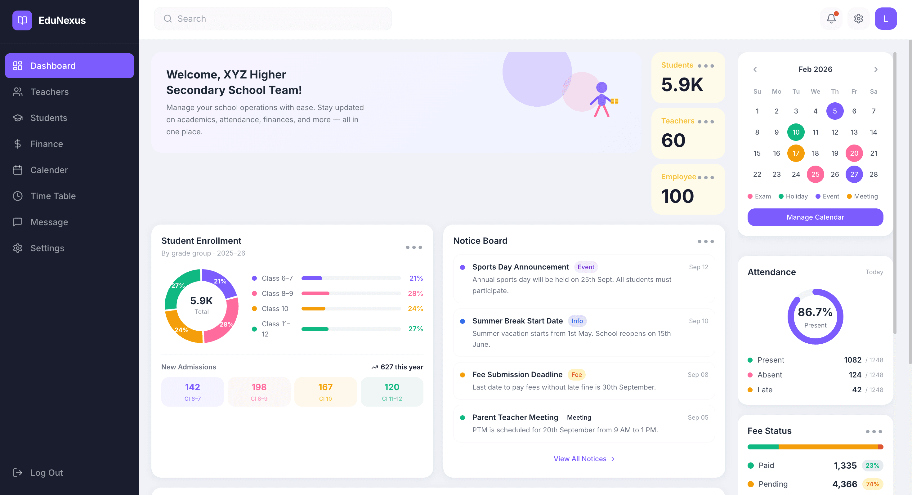 EduNexus Admin Hub